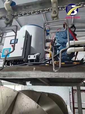 Balık için SUS304 Paslanmaz Çelik 8ton Yaprak Buz Makinesi Makinesi