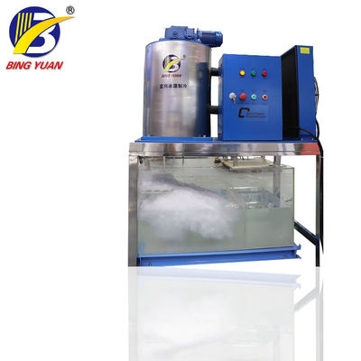 SUS304 380 Volt R22 10T Yaprak Buz Yapma Makinesi, Balık İçin Yaprak Buz Makinesi